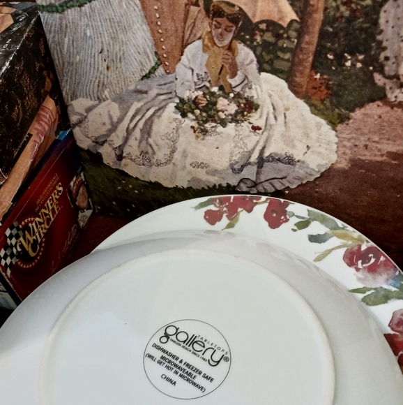 🍅🥪4 Tabletops Galler Plates 11”×2"🍛🍲 Hand Painted Set,NICE GIFT.🥙🥞🍱🎁 - Picture 5 of 14